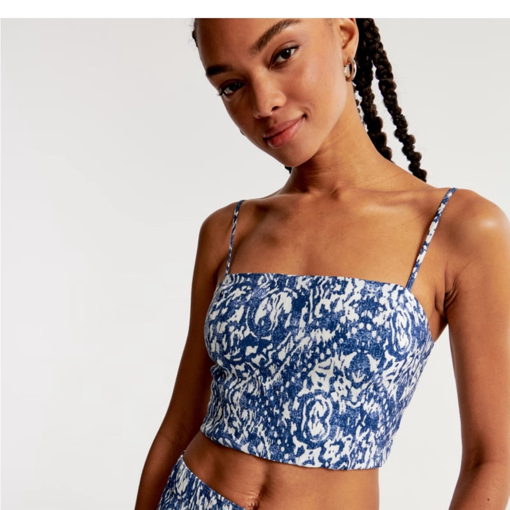 Abercrombie & Fitch Crinkle Textured Squareneck Set‎ Top, Medium